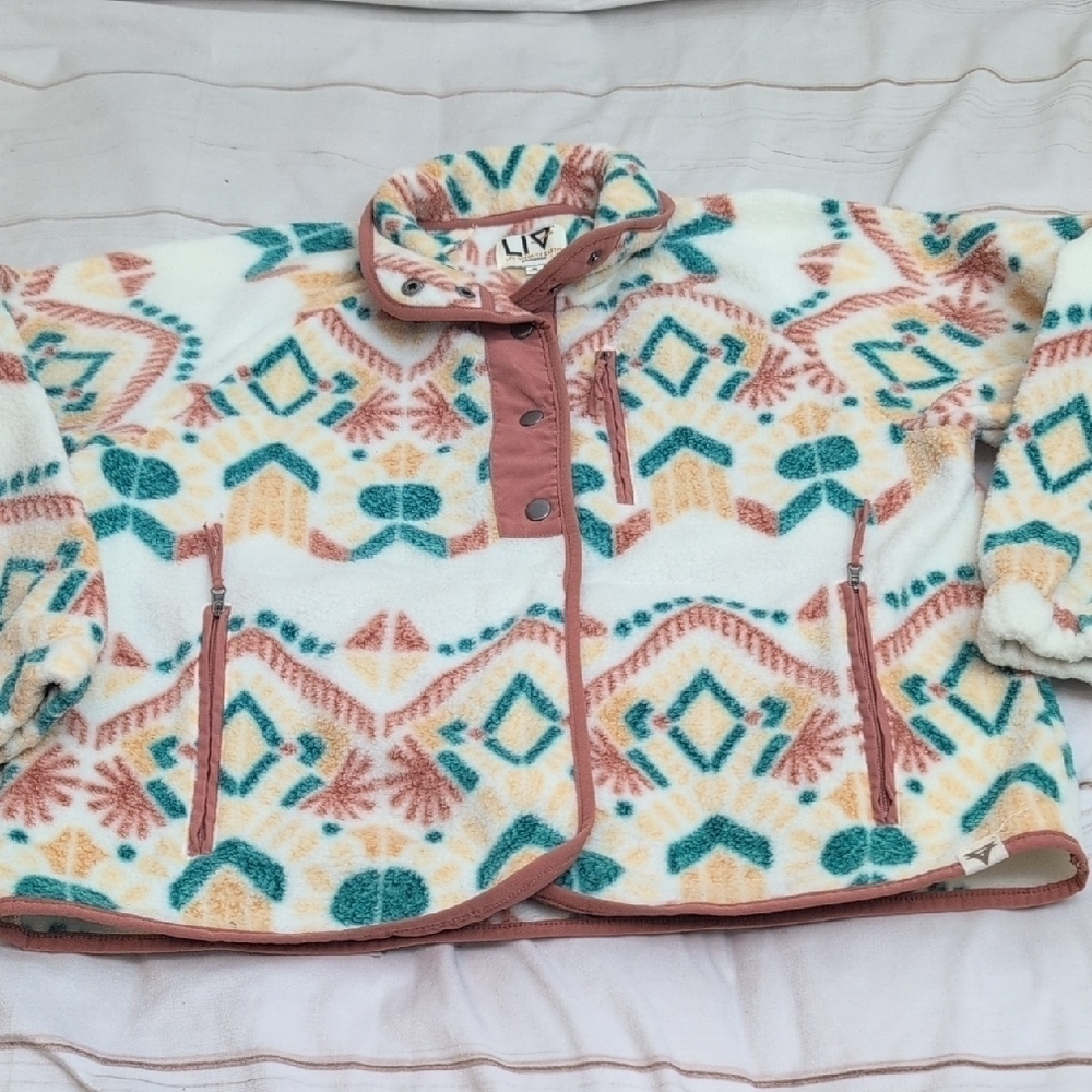 LIV Outdoor Dusk Womens S Printed Heavyweight Fleece Jacket Shacket